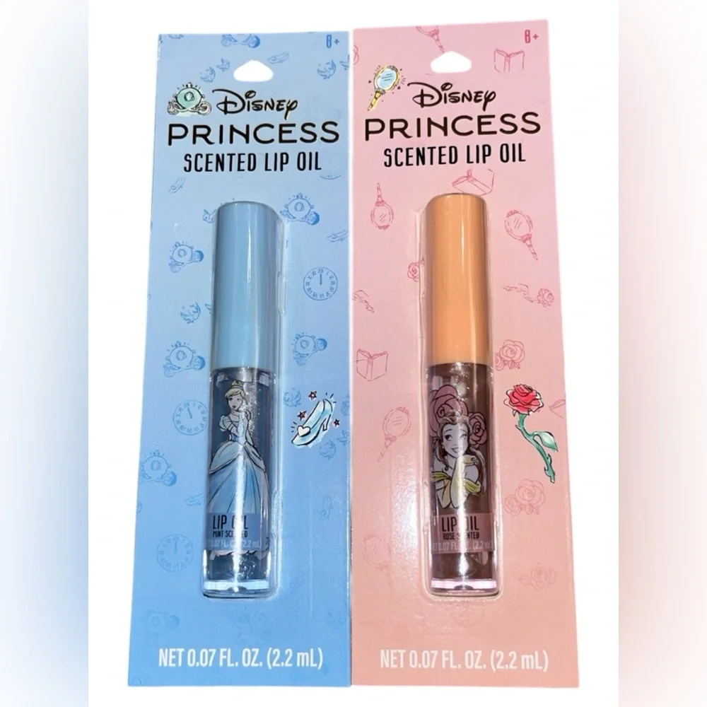 Set2👄Disney Princess Lip Oil Set - Blue and Pink
